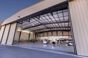 Hangar with aircrafts